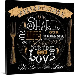 "Around This Table" Canvas Wall Art - Multi