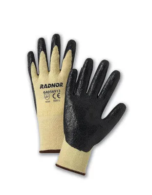 Radnor Large Yellow Kevlar/Lycra Work Gloves With Black Nitrile Coated Palms