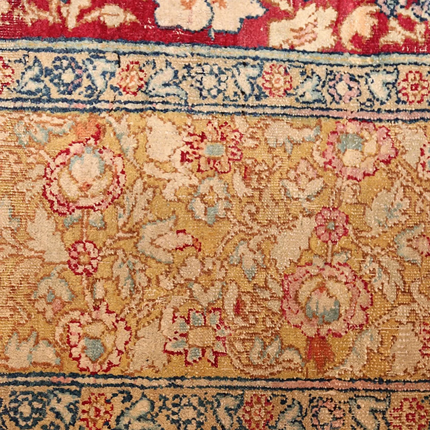 Red & Yellow Antique Indian Agra Rug - 5' x 7'7"