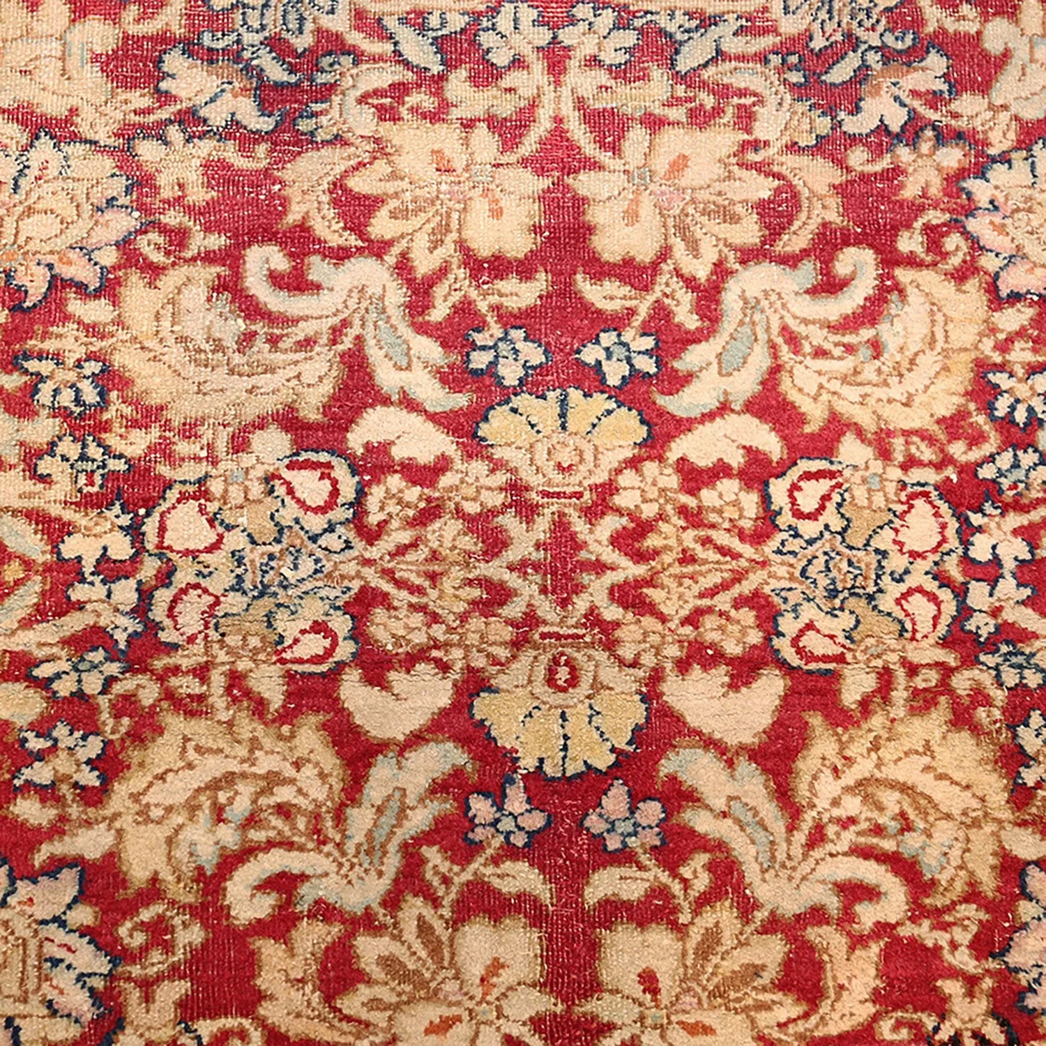 Red & Yellow Antique Indian Agra Rug - 5' x 7'7"