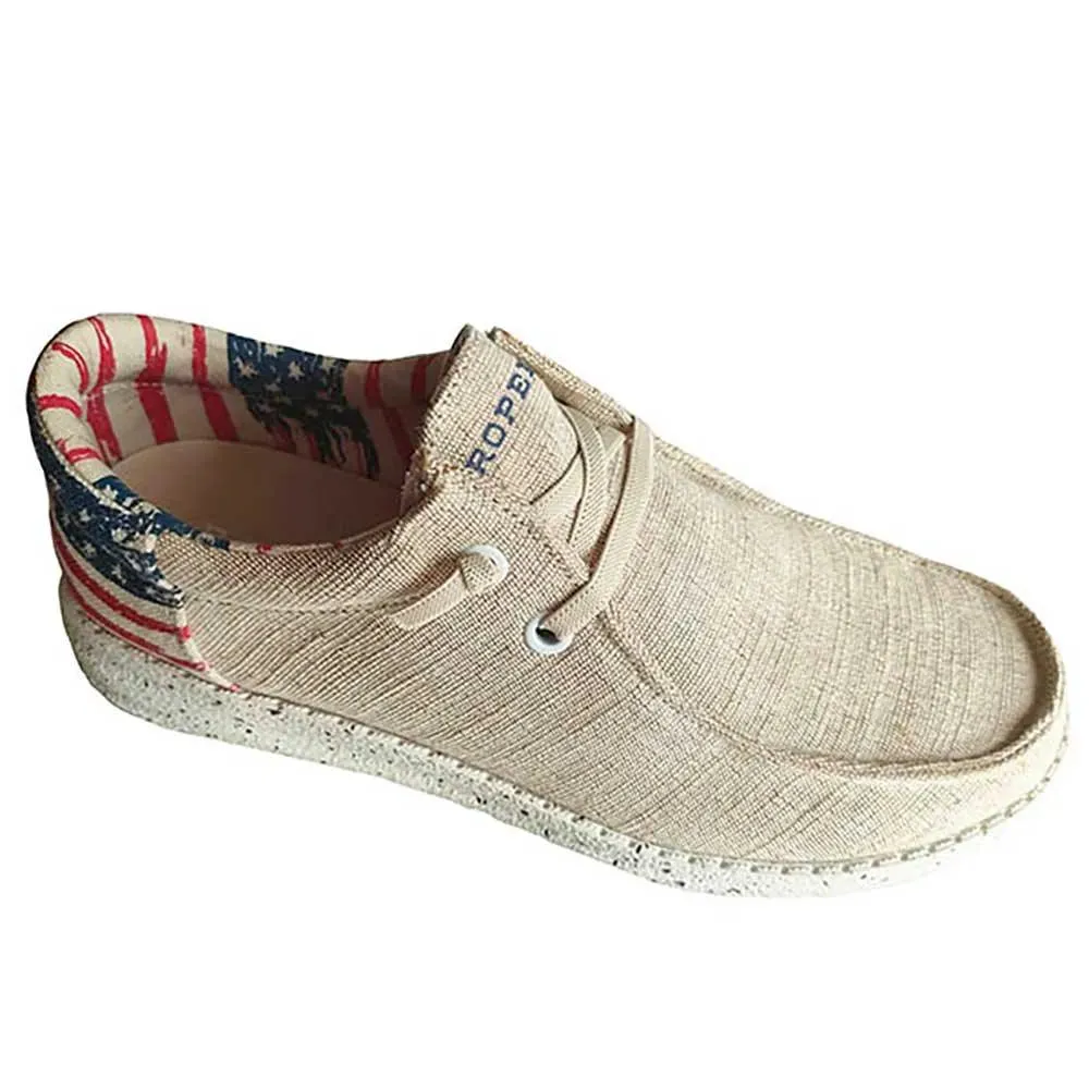 Roper Hang Loose American Flag Heel- Women's Moccasin