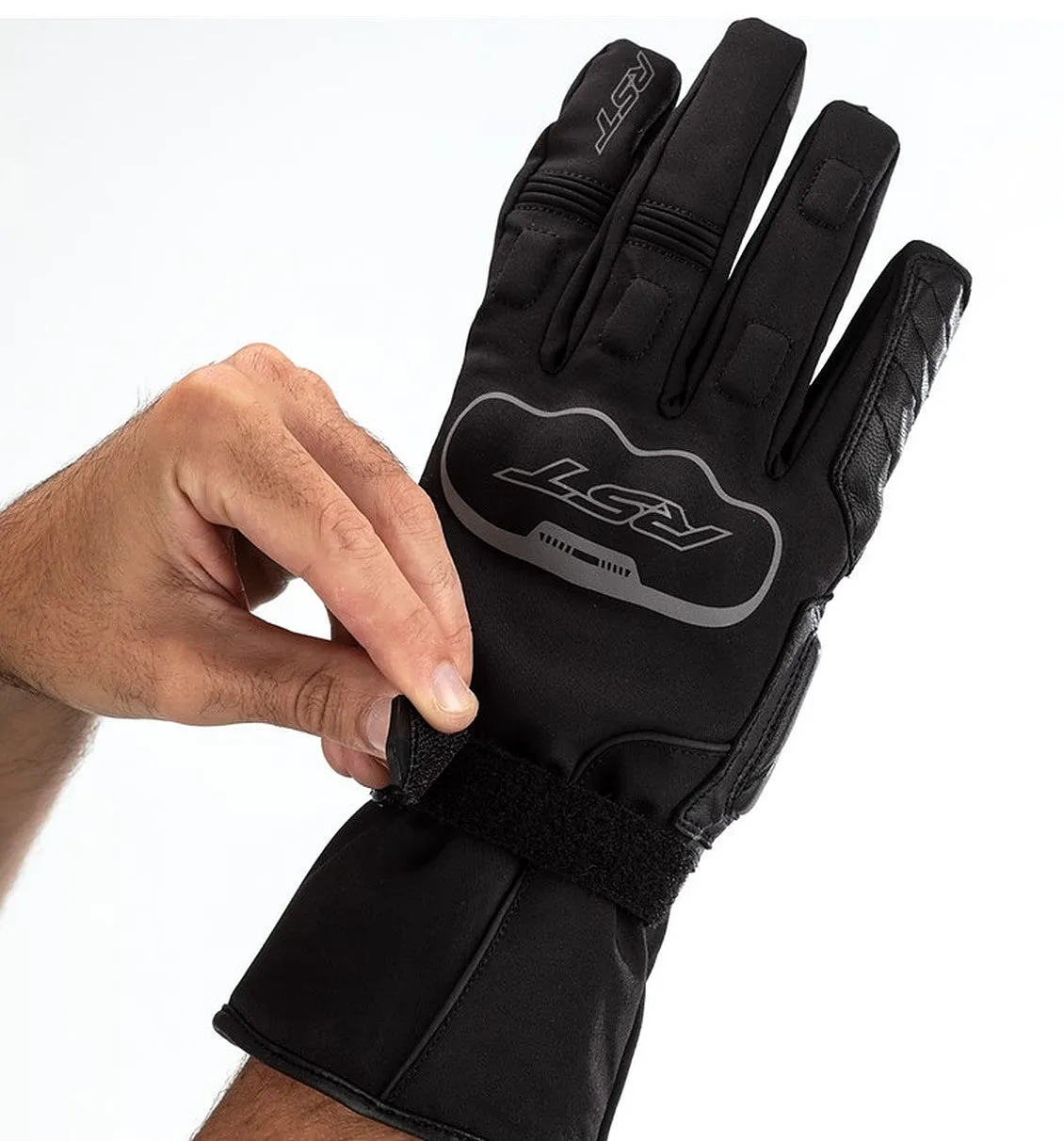 RST Axiom CE Waterproof Textile / Leather Gloves - Black