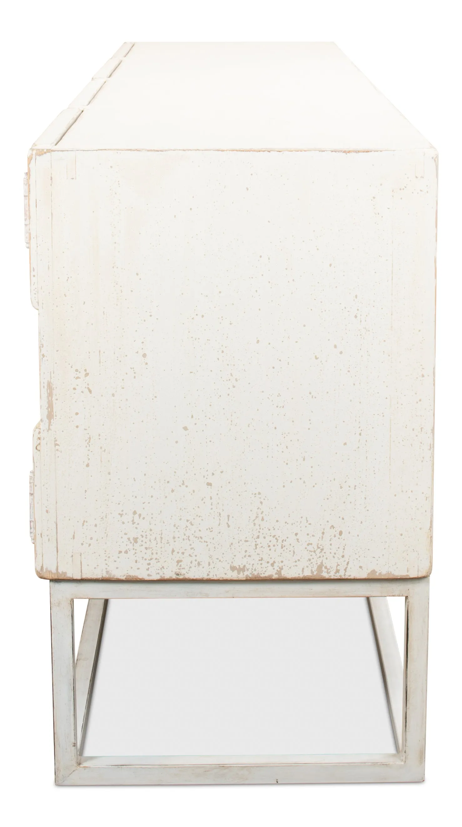 Sarreid - Aztec Sideboard On Stand  Whitewash - White - Eclectic