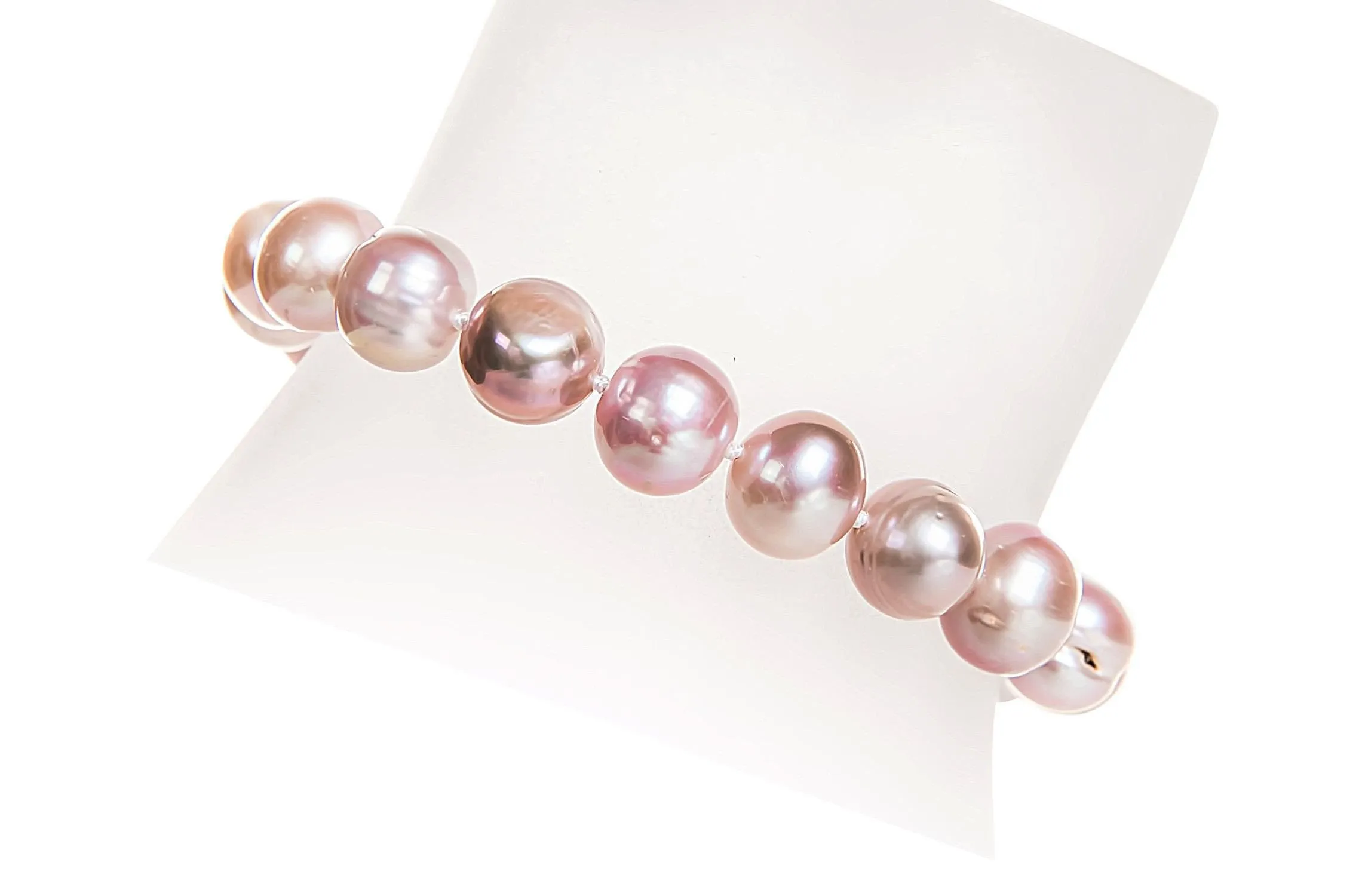 Single Strand Purple Freshwater Pearl Necklace and Bracelet Set 9-10mm