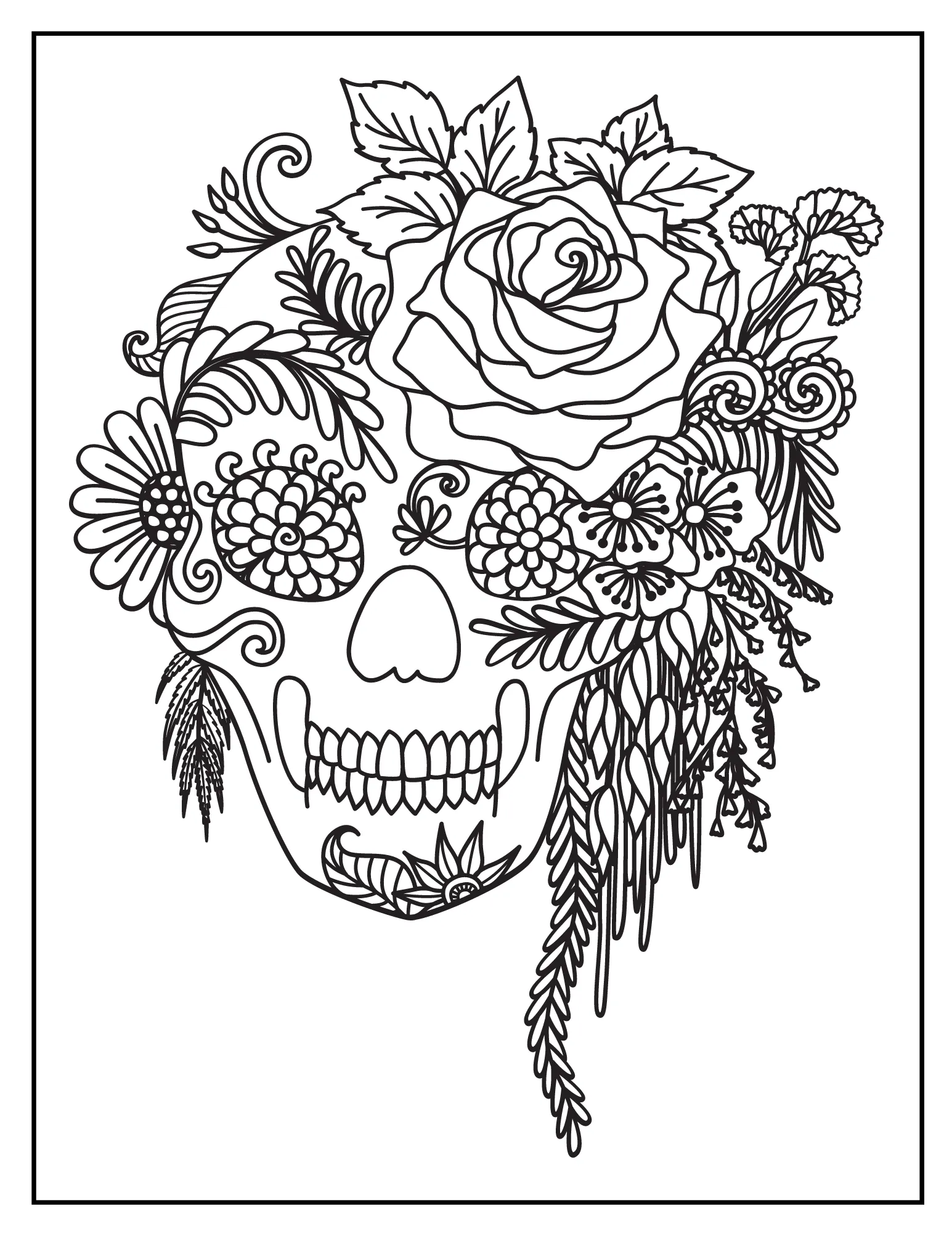 Skulltastic Colors: Printable Skull-Themed Coloring Book for Adults