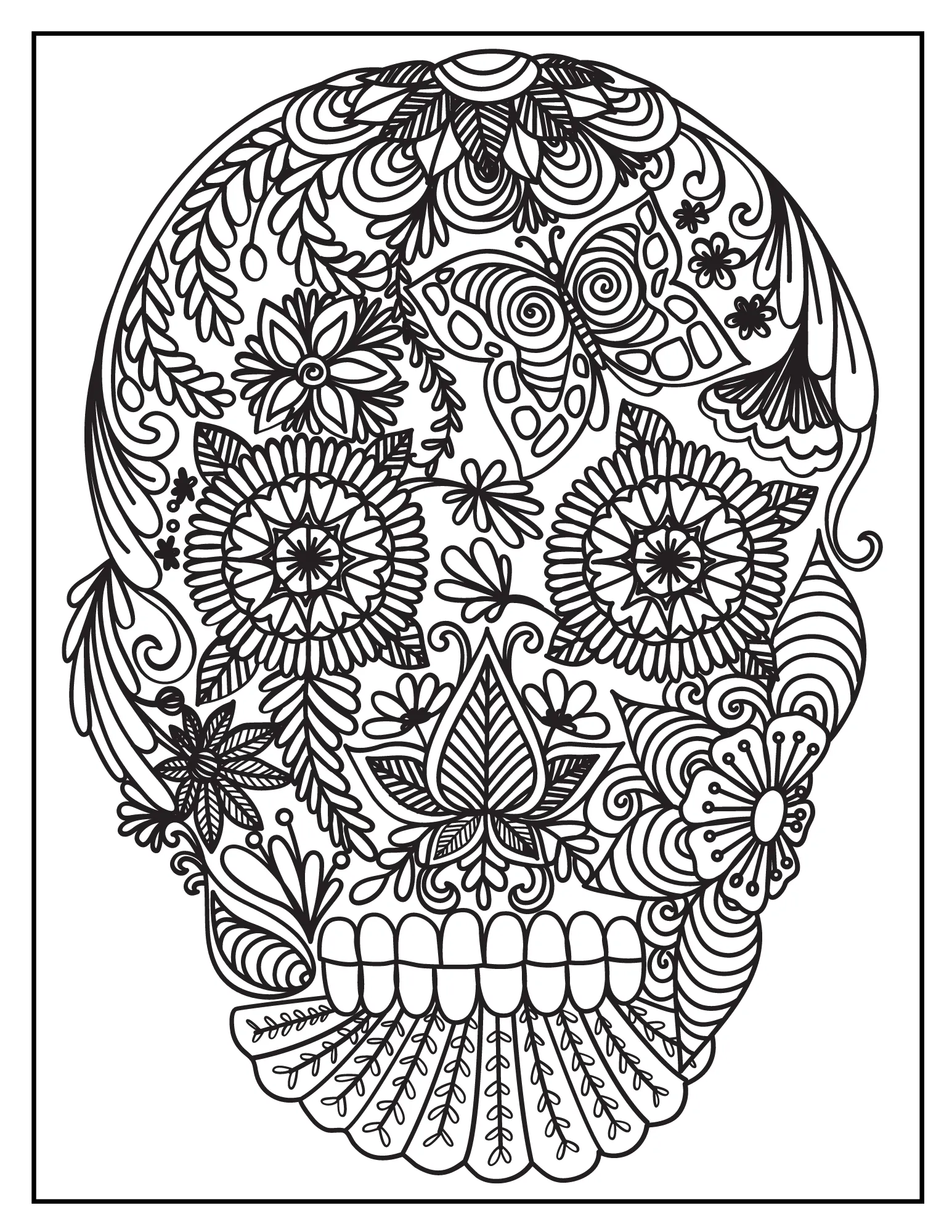 Skulltastic Colors: Printable Skull-Themed Coloring Book for Adults