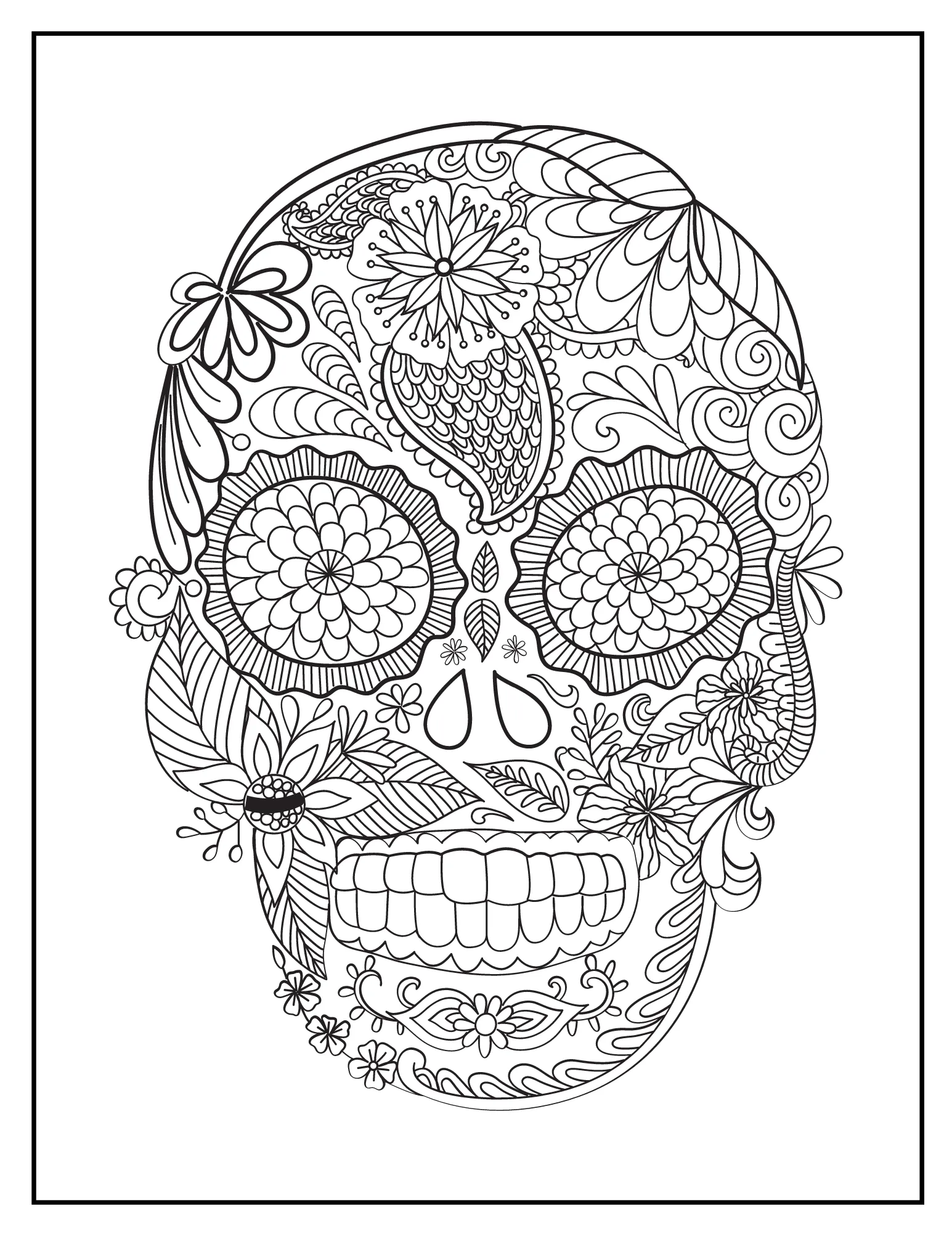 Skulltastic Colors: Printable Skull-Themed Coloring Book for Adults