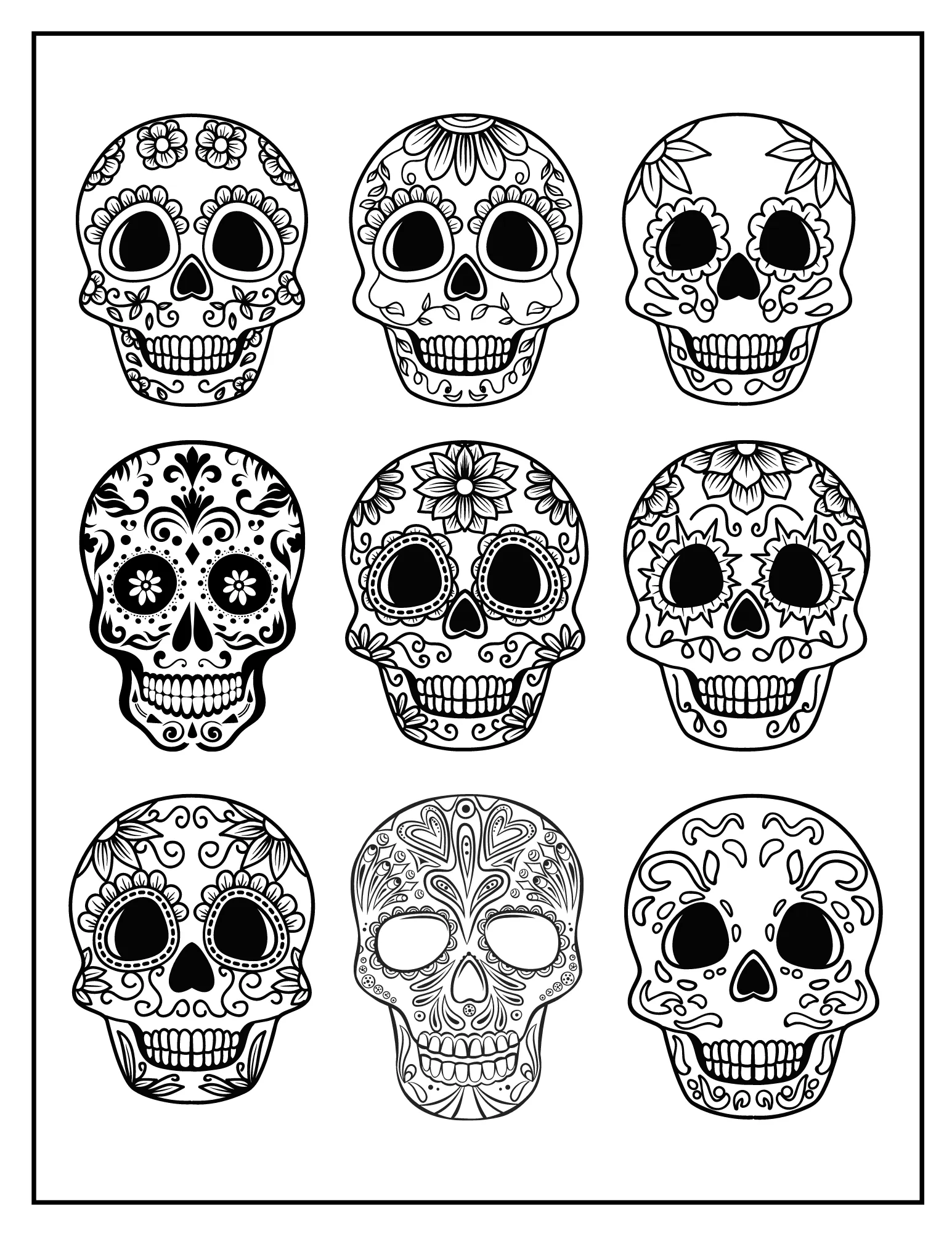 Skulltastic Colors: Printable Skull-Themed Coloring Book for Adults