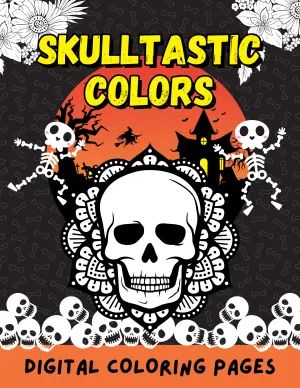 Skulltastic Colors: Printable Skull-Themed Coloring Book for Adults