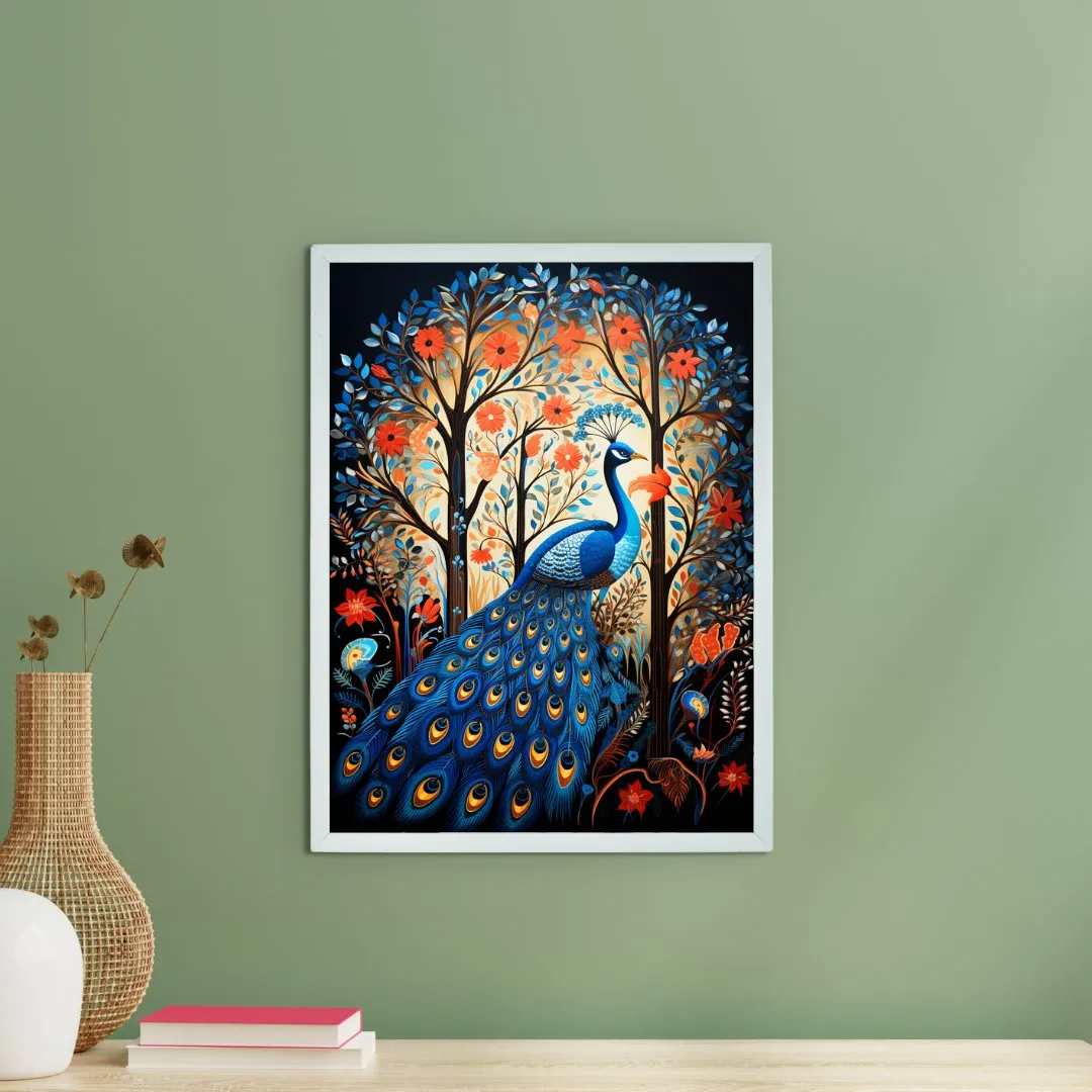 Sowpeace Harmony: Find Your Forest Peacock – Premium Handcrafted Canvas Art for Elegant and Contemporary Interiors