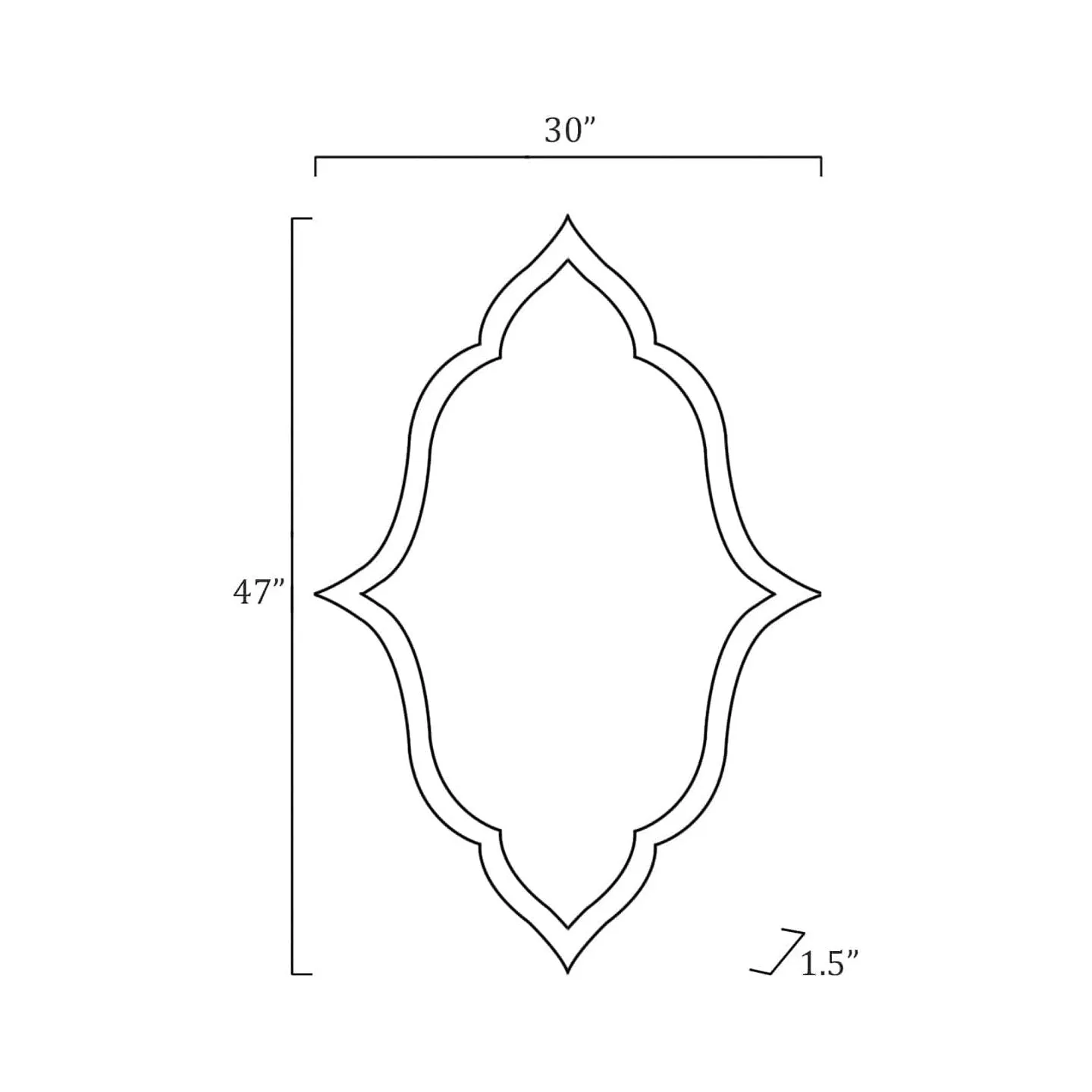 SURYA - Anais Decorative Wall Mirror 30W x 47H - NIS001-3047