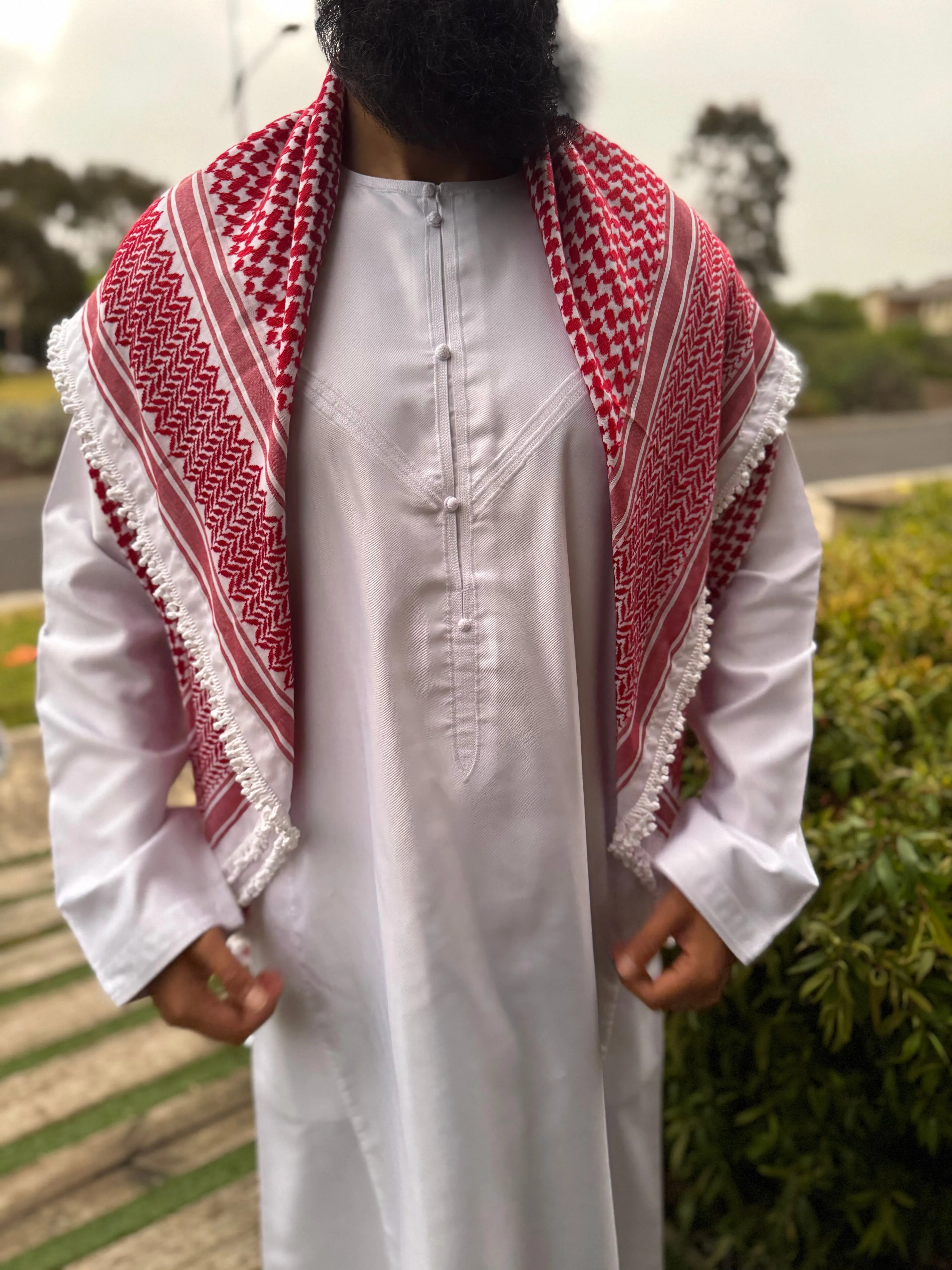 The OG Palestine Red & White Keffiyeh 2 (HAND MADE)