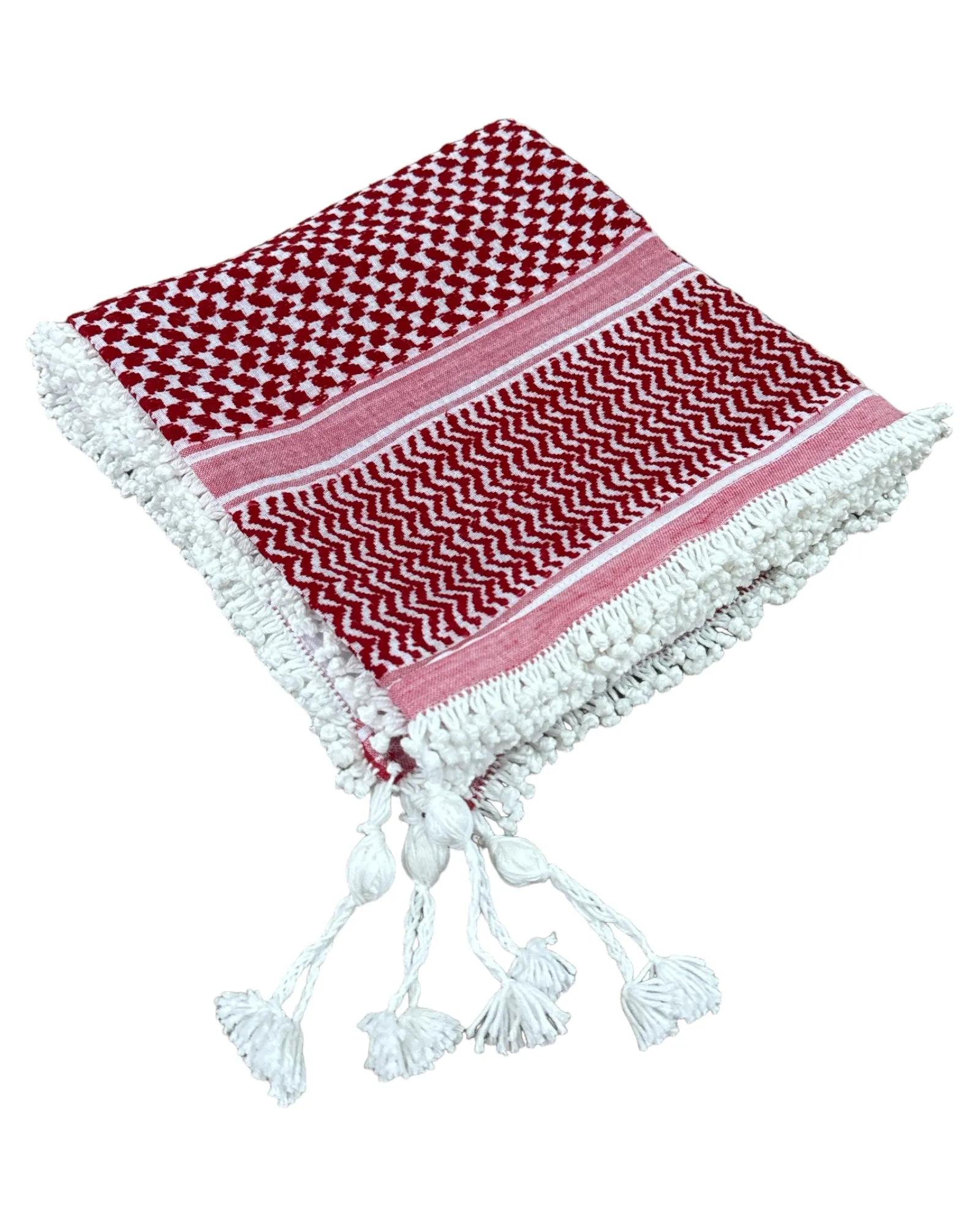 The OG Palestine Red & White Keffiyeh 2 (HAND MADE)