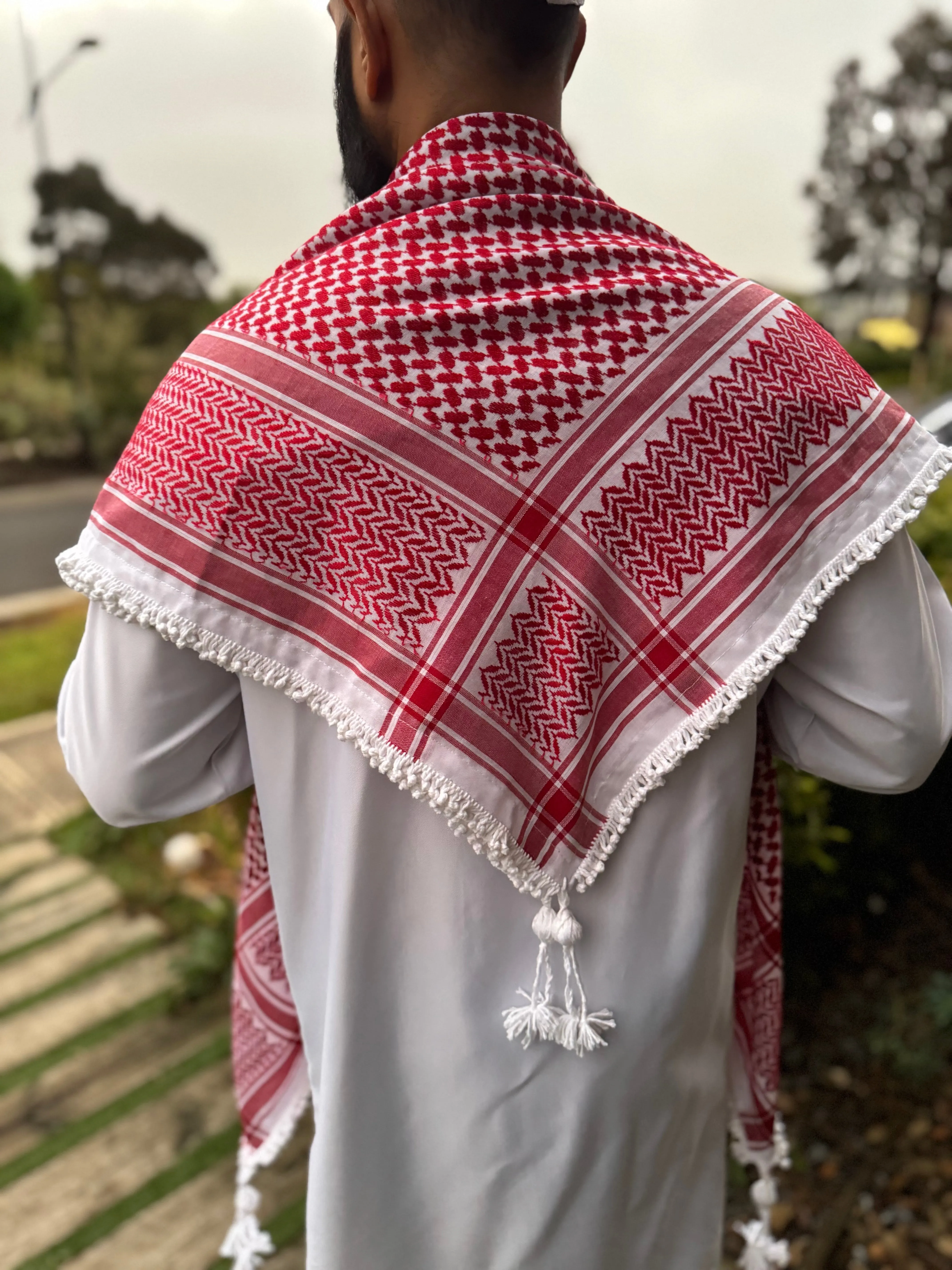 The OG Palestine Red & White Keffiyeh 2 (HAND MADE)