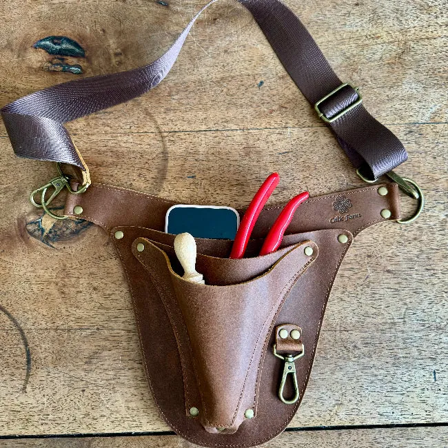 Ultimate Leather Garden Tool Belt & Holder - Extra Rivet Reinforced, Master Gardener Designed